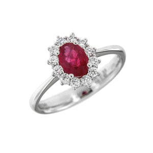 Anello Davite & Delucchi - Rosetta con Rubino e Diamanti - AA031600RB