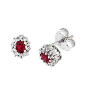 Orecchini Davite & Delucchi - Rosetta di Rubino e Diamanti - BB007802RB