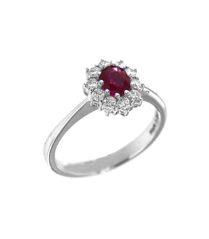 Anello Davite & Delucchi con Rubino e Diamanti
