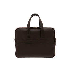 Cartella Pineider Daily in Pelle Marrone Bottalata con Doppia Tasca - retro