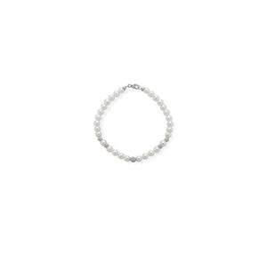 Bracciale di Perle Crusado con Sfere in oro Satinato - PB5S06B