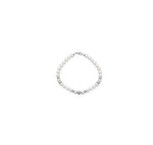 Bracciale di Perle Crusado con Sfere in oro Satinato - PB5S10B