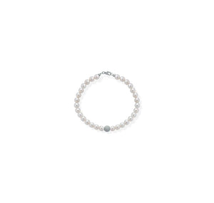 Bracciale di Perle Crusado con Sfere in oro Satinato - PB5S04B