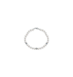 Bracciale di Perle Crusado con Sfere in oro Satinato - PB5S02B