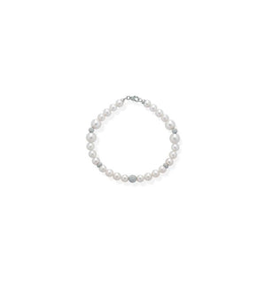 Bracciale di Perle Crusado con Sfere in oro Satinato - PB5S12B