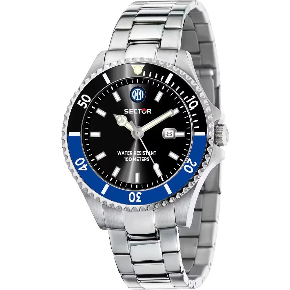 Inter P-IB430UB4 Orologio Sportivo Unisex – Nero E Blu, Impermeabile, Al Quarzo, Per Uomo E Donna