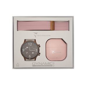 Confezione Smartwatch Techmade - DYNAMIC 2 - Bundle Pack con Auricolari - Rosa