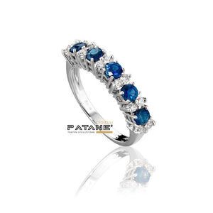 Anello Davite & Delucchi - Veretta di Zaffiri e Diamanti - Patanegioielli