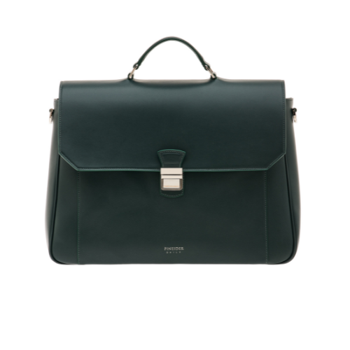 Cartella Pineider con Patta in Pelle Liscia - colore verde