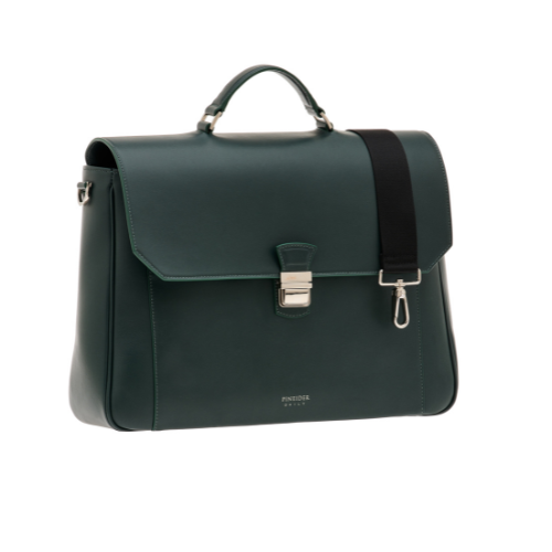 Cartella Pineider con Patta in Pelle Liscia - colore verde