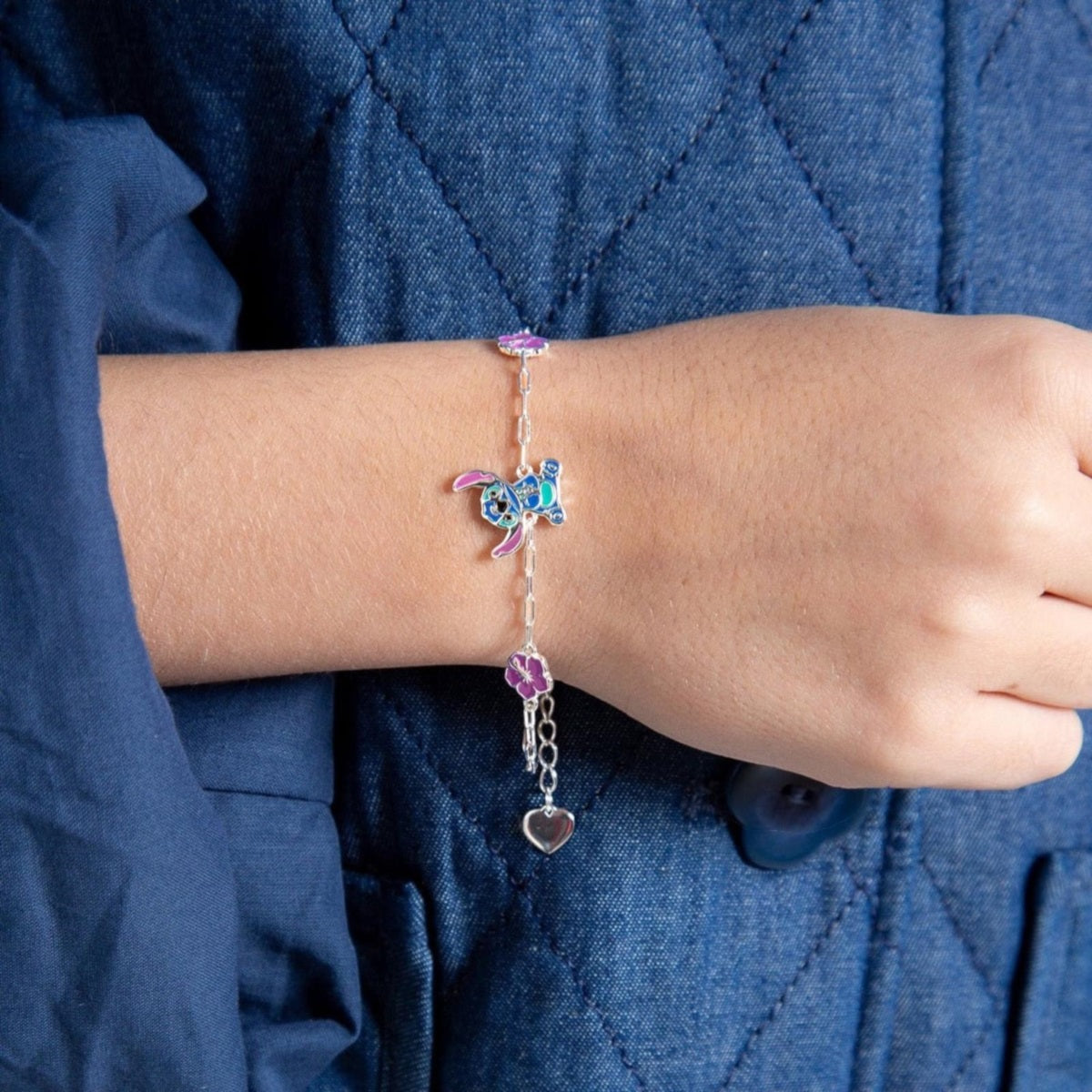Bracciale Disney - Stitch in argento - BS00095SL-65.CS indossato