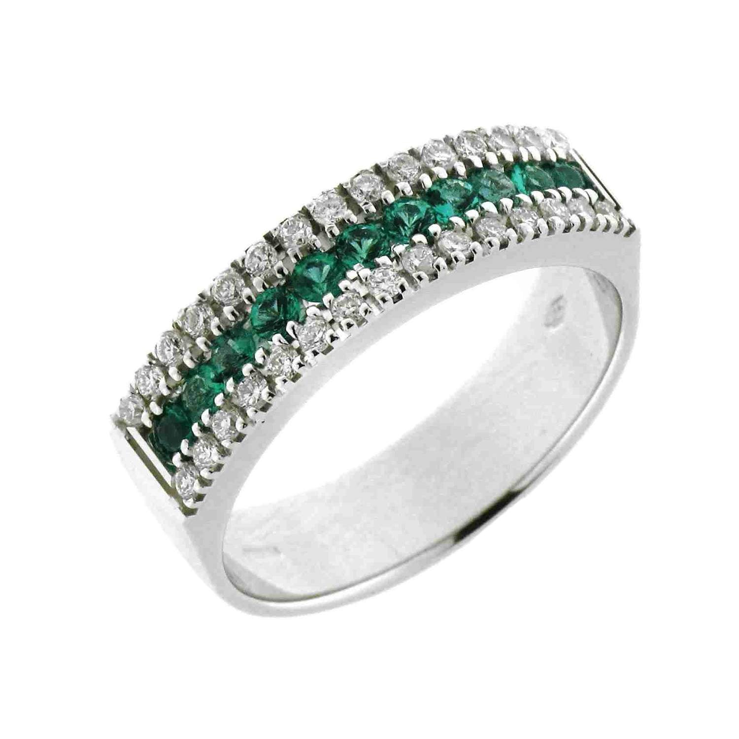 Anello Davite & Delucchi - Fascia di smeraldi e diamanti - AA029795SMS