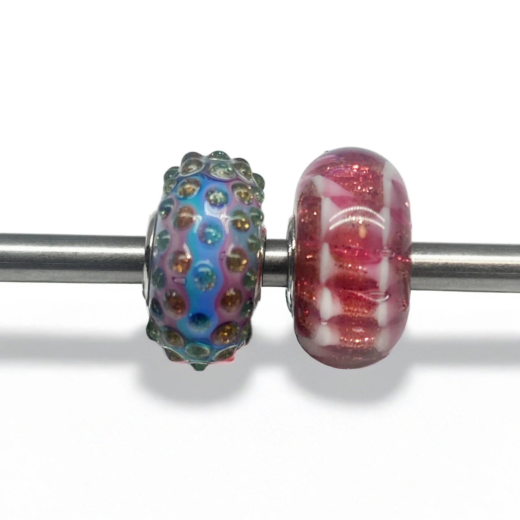 Beads Unici - Duo Glitter Pastello Rosso