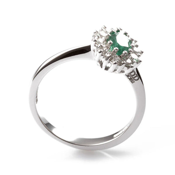 Anello Davite & Delucchi con Smeraldo e Diamanti - profilo