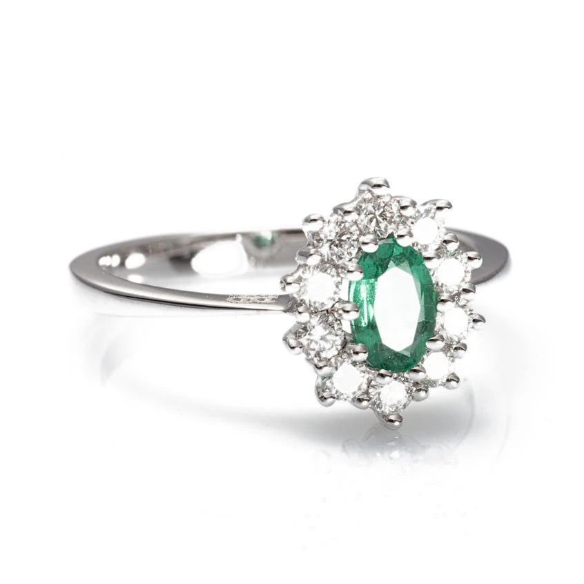 Anello Davite & Delucchi con Smeraldo e Diamanti