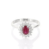 Anello Davite & Delucchi - Rosetta con Rubino e Diamanti