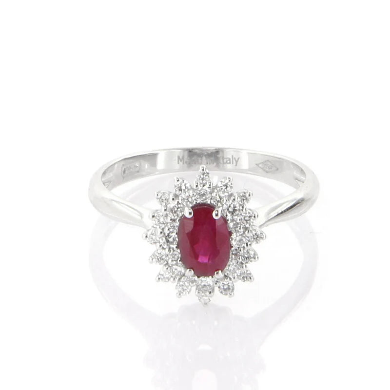 Anello Davite & Delucchi - Rosetta con Rubino e Diamanti