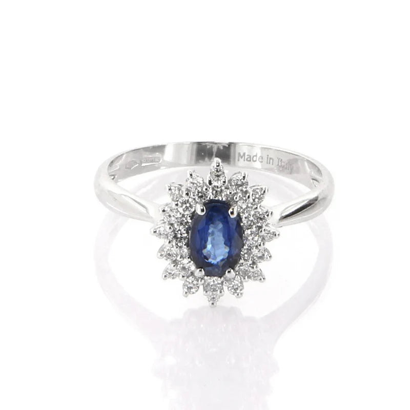 Anello Davite & Delucchi - Rosetta con Zaffiro e Diamanti - AA031716ZF