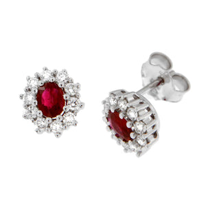 Orecchini Davite & Delucchi - Rosetta di Rubino e Diamanti - BB007803RB