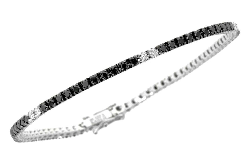 Bracciale Davite & Delucchi - Tennis Diamanti Bianchi e Neri 2.15ct