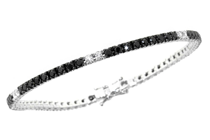 Bracciale Davite & Delucchi - Tennis Diamanti Bianchi e Neri 2.40ct