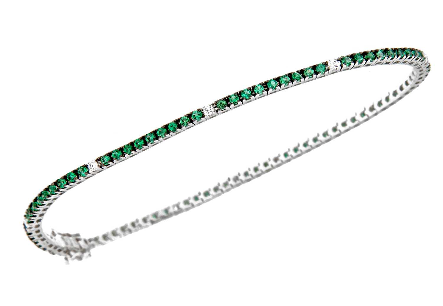 Bracciale Davite & Delucchi - Tennis di Smeraldi e Diamanti - Patanegioielli