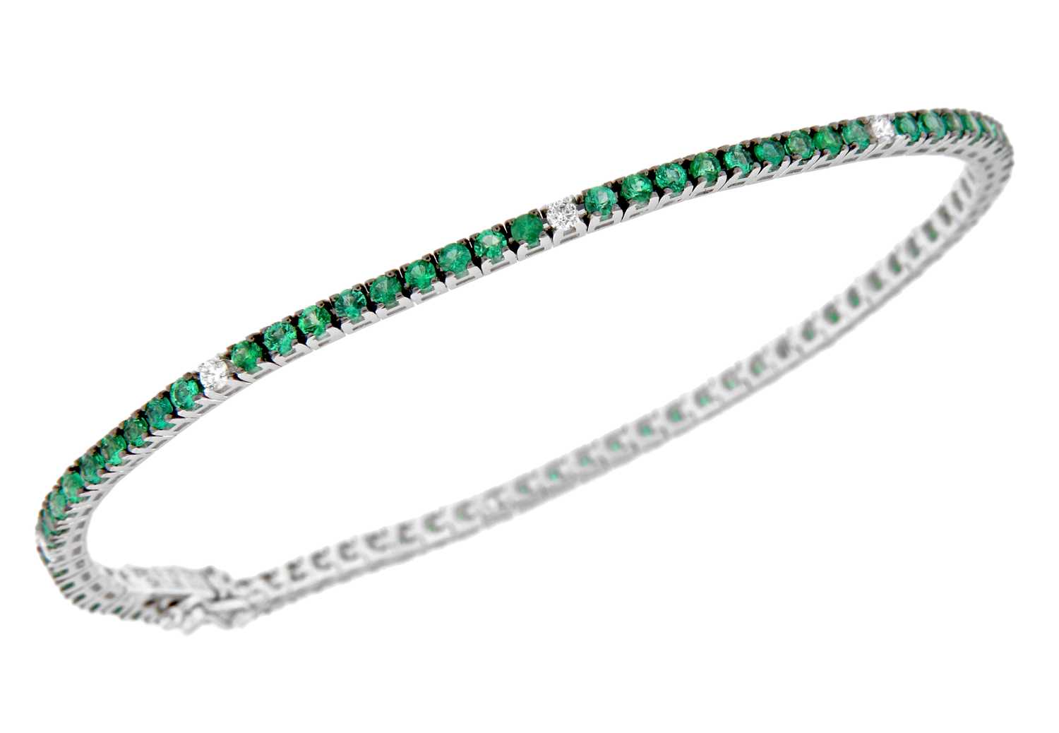 Bracciale Davite & Delucchi - Tennis di Smeraldi e Diamanti - Patanegioielli