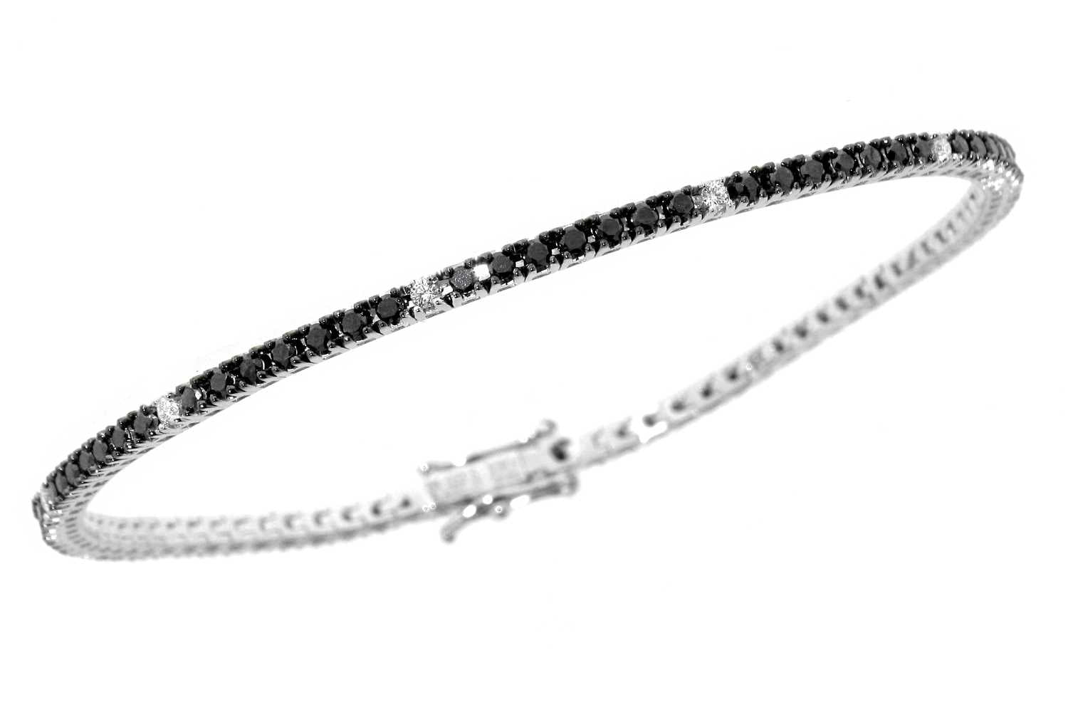 Bracciale Davite & Delucchi - Tennis Diamanti Neri e Bianchi - BR002280/KB
