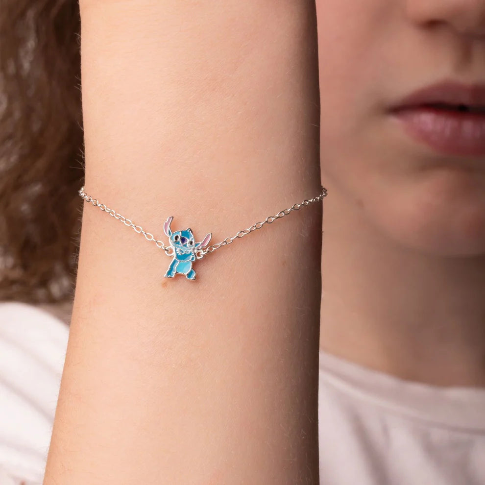 Bracciale Disney - Stitch in argento - BS00094SL-65.CS indossato