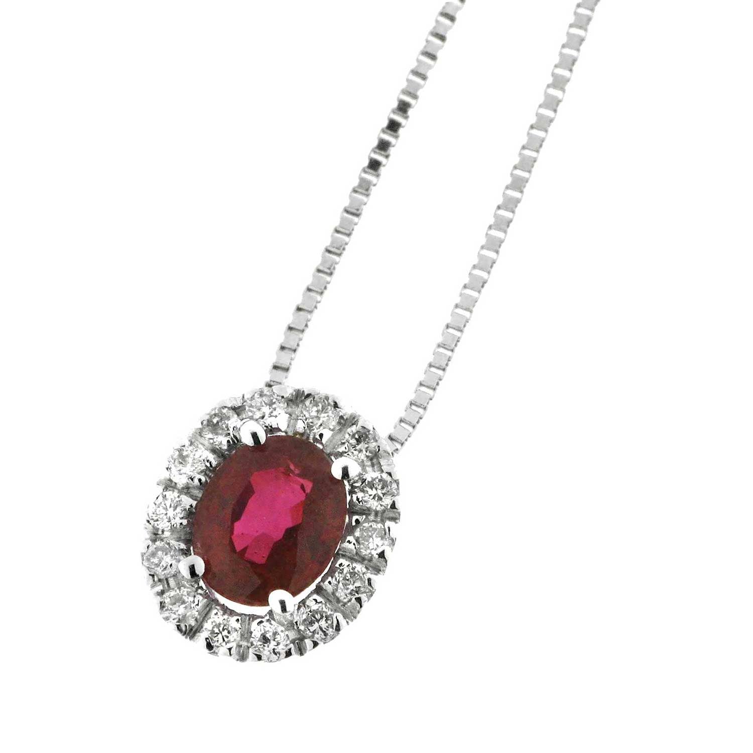 Collana Davite & Delucchi - Rubino e Diamanti Circolari - CLN0104192S