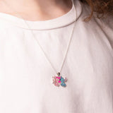 Collana Disney - Stitch in argento indossata