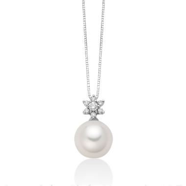 Collana Nimei - Perla Akoya e Diamanti - PCL6581