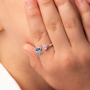 Anello Disney - Stitch in argento indossato