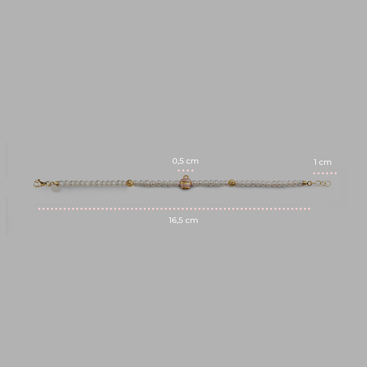 Bracciale Perle Mini Campanella - misure