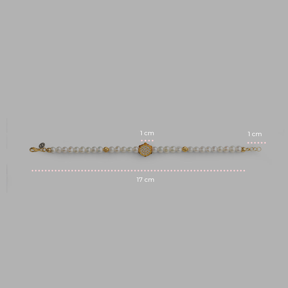 Bracciale Perle Tamburello Lapilli - misure