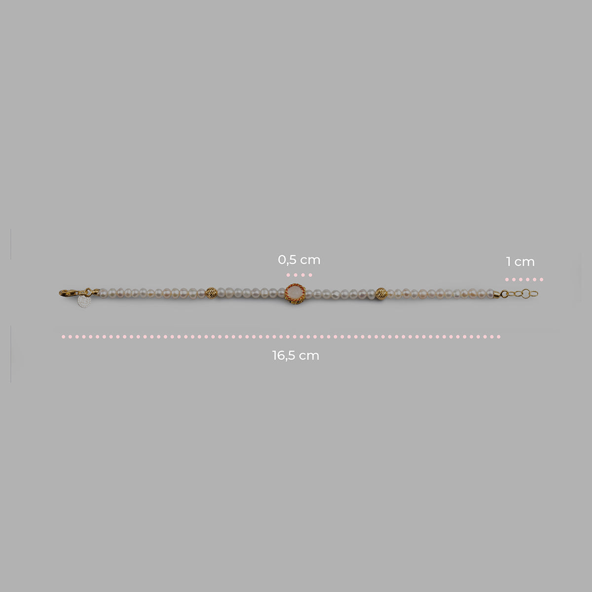 Bracciale Perle Mini Tamburello - misure