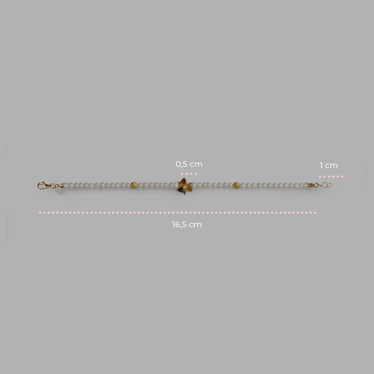 Bracciale Perle Mini Trinacria - misure