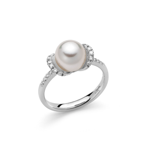 Anello Nimei - Perla Akoya e Diamanti - PLI1660