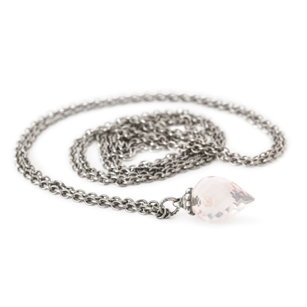 Collana d'Argento con Quarzo Rosa 100 cm