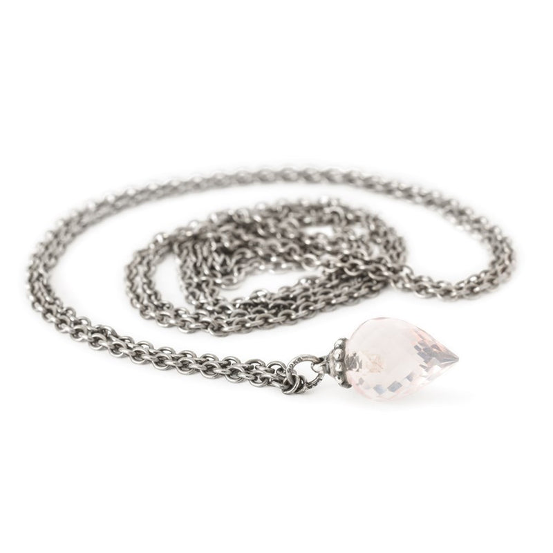 Collana d'Argento con Quarzo Rosa 100 cm