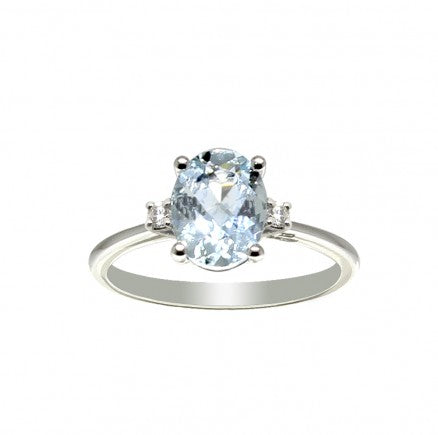 Anello Davite & Delucchi con Acquamarina da 1.60ct e Diamanti