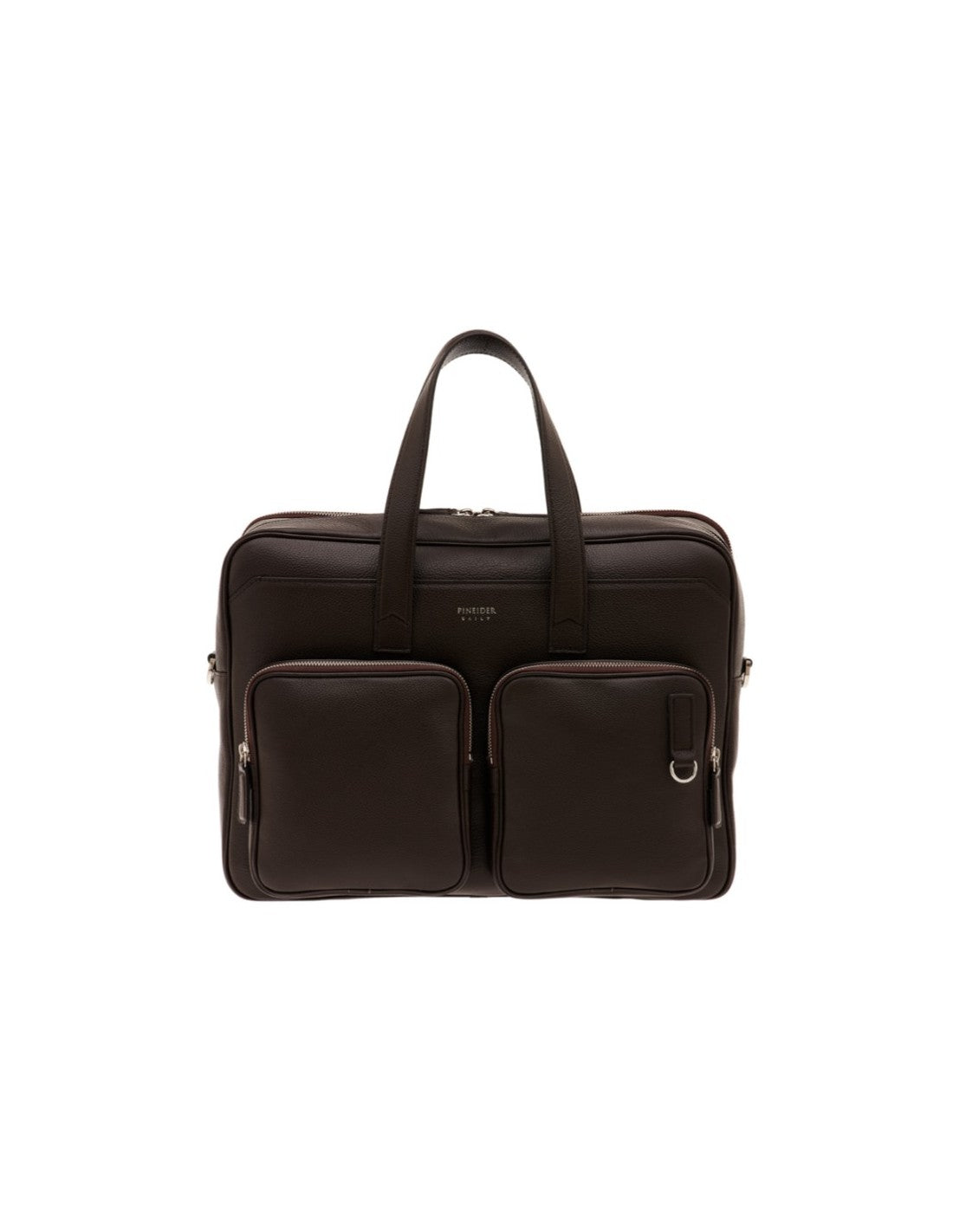 Cartella Pineider Daily in Pelle Marrone Bottalata con Doppia Tasca