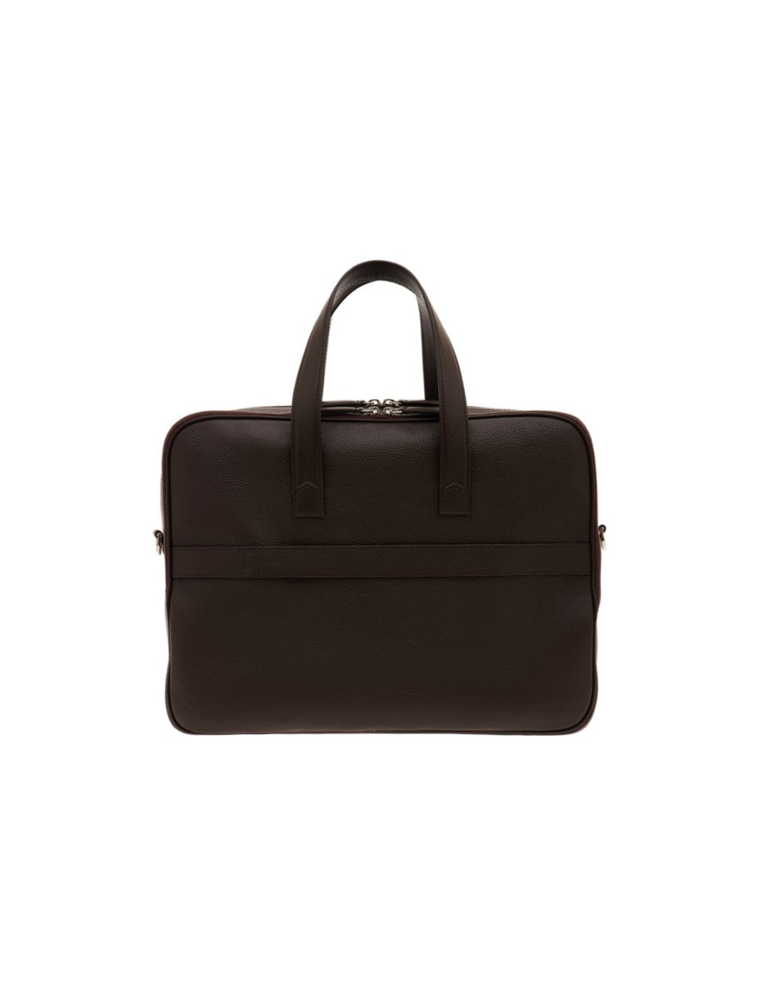 Cartella Pineider Daily in Pelle Marrone Bottalata con Doppia Tasca - retro