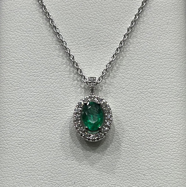 Collana Davite & Delucchi - Smeraldo Ovale e Diamanti