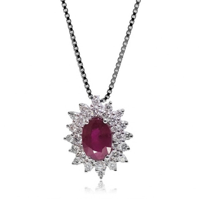 Collana Davite & Delucchi - Rosetta con Rubino e Diamanti