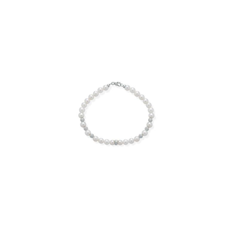 Bracciale di Perle Crusado con Sfere in oro Satinato - PB5S07B