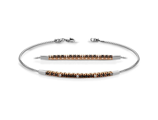 Bracciale Semi Tennis Crusado con Diamanti bianchi e neri - Touring