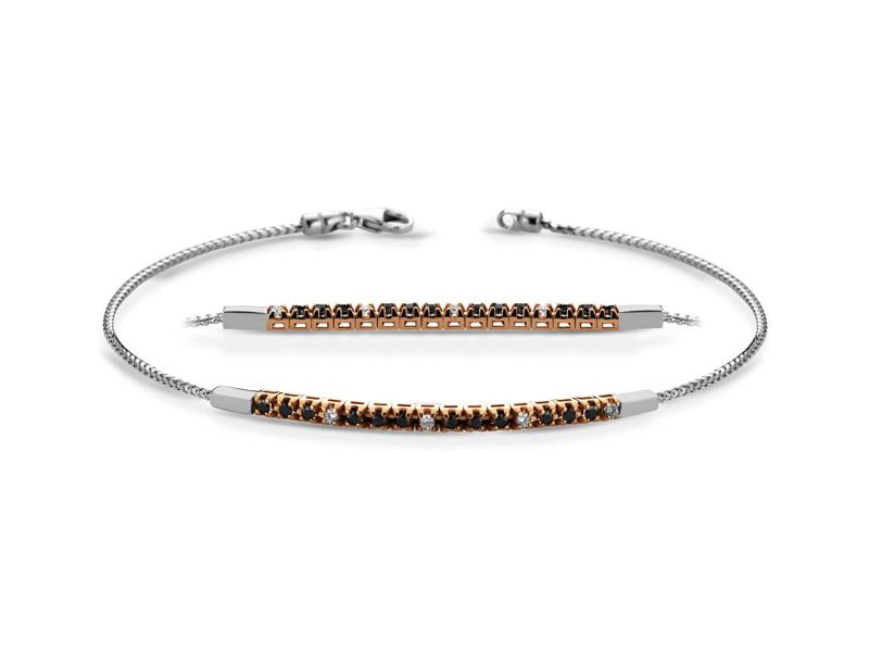 Bracciale Semi Tennis Crusado con Diamanti bianchi e neri - Touring