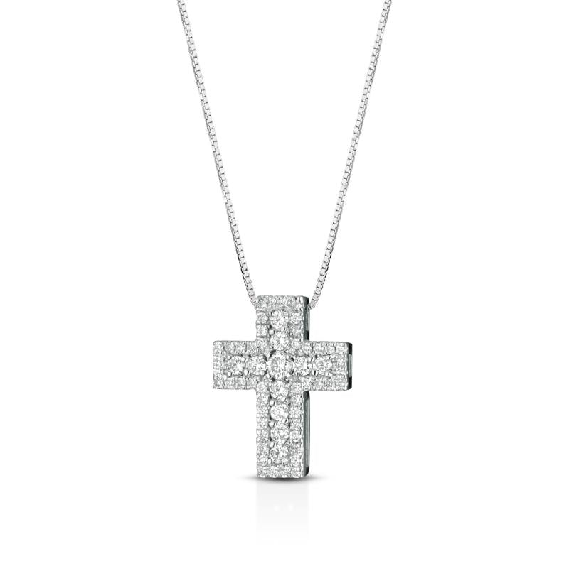 Collana Crusado - Croce Uomo con Diamanti Bianchi - CRU103