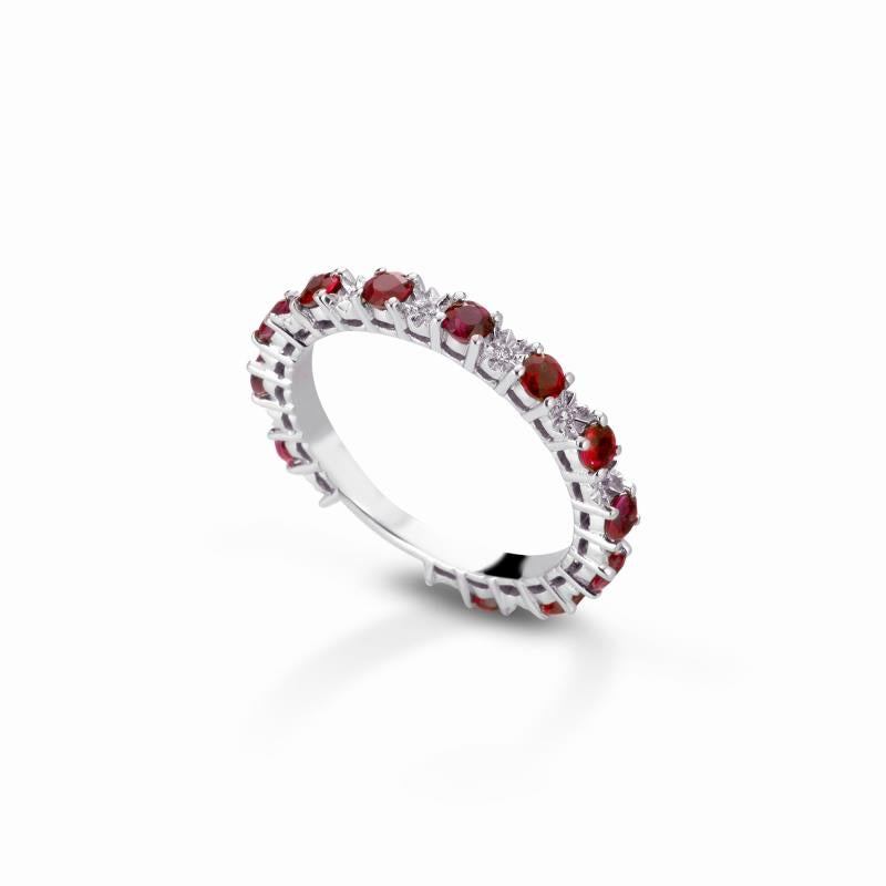 Anello Crusado - Veretta a giro con Rubini - Taormina - VGCTAR.1